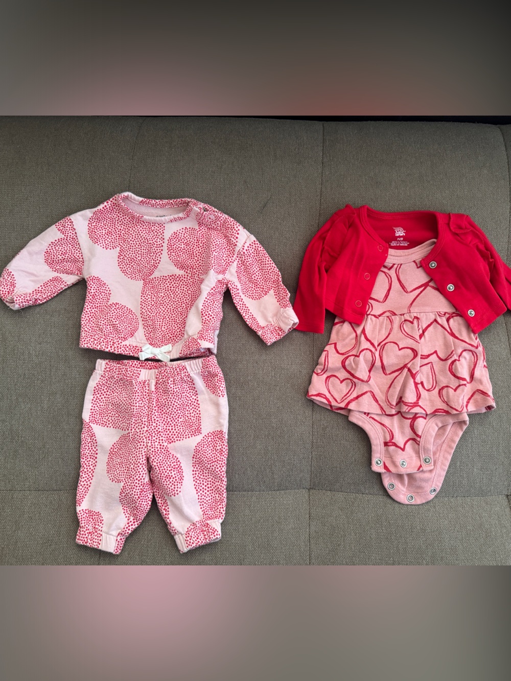 2 Newborn Valentine’s Day Outfit Sets